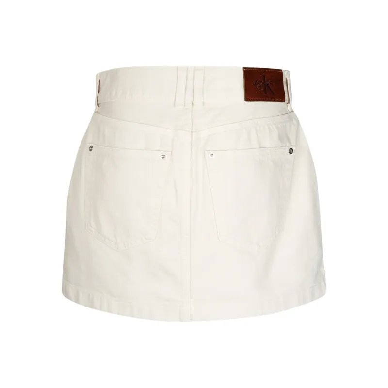 CALVIN KLEIN SS25 Denim Short Skirts Women's White-1