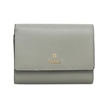 Furla Leather Wallet Medium Size Women's Gray Green