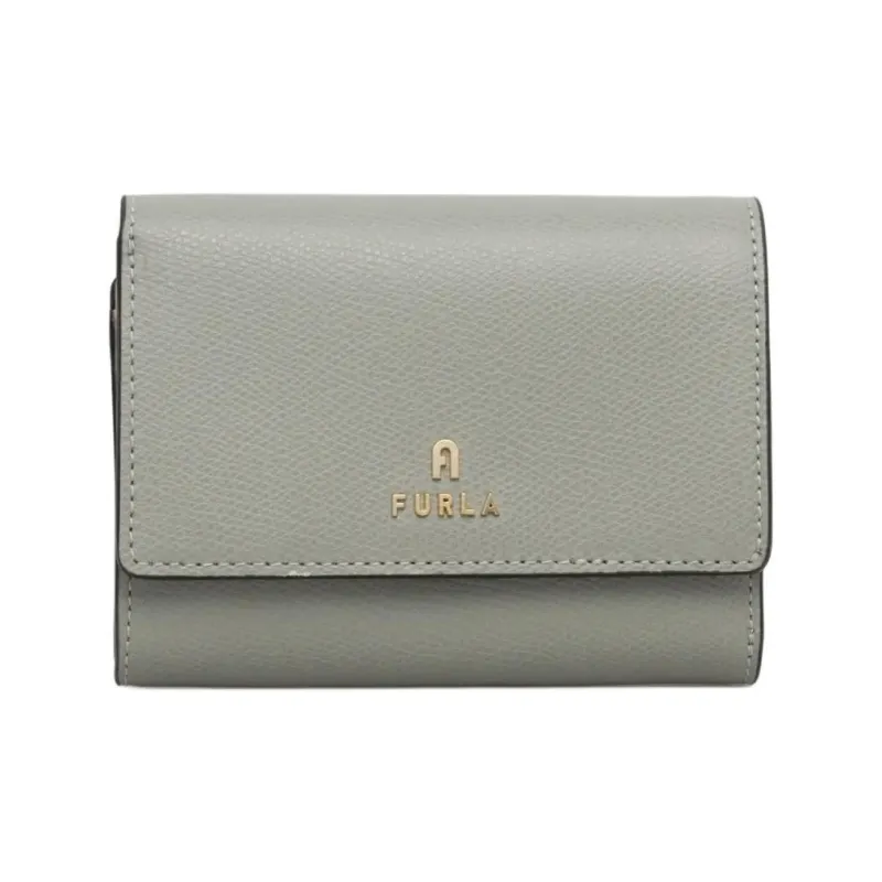 Furla Leather Wallet Medium Size Women's Gray Green-0