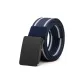 Navy Blue & White-Black Button