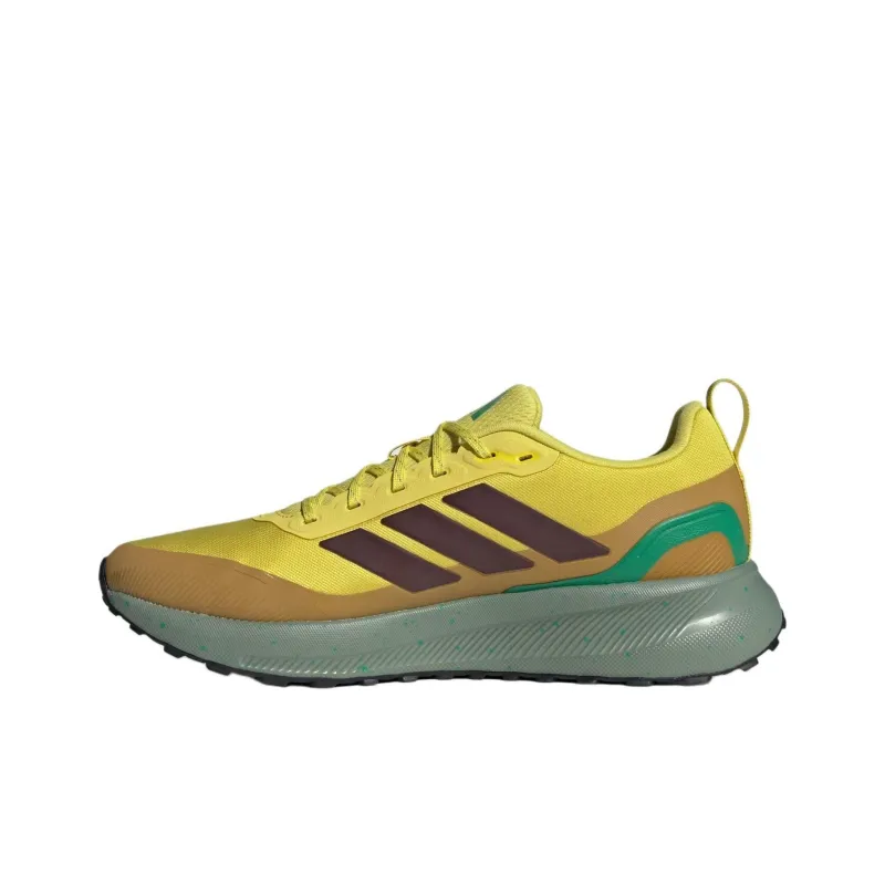Adidas Runfalcon 5.0 Shock Absorbers With Slip Resistant Features Low Top Trail Running Shoes Men's Yellow-1