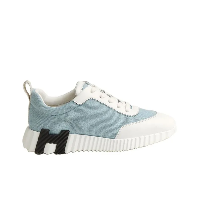 HERMES Bouncing Low Top Casual Shoes Women's Blue-1