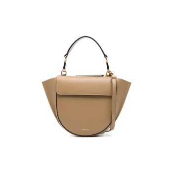 Wandler Calfskin One Shoulder Handbag Trumpets Women's Beige