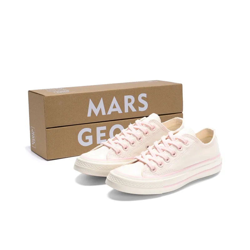 MARS*GEOME Anti Slip Wear Resistant Breathable Lightweight Low Top Canvas Shoes Women's Cherry Blossom Pink-0