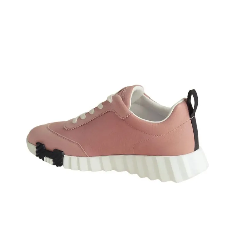 HERMES Bouncing Low Top Casual Shoes Women's Pink-3