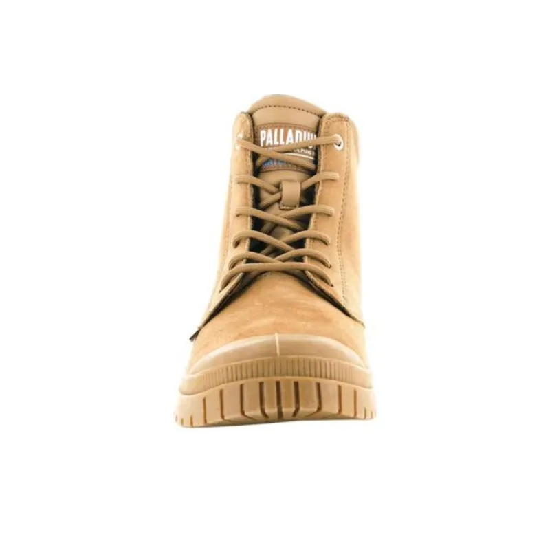Palladium Abrasion Resistant Slip Resistant Short Outdoor Boots Unisex Brown-3