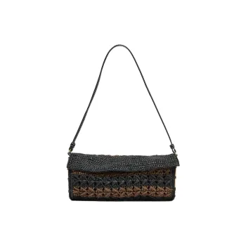 ZARA Cellulose Material Cylinder Bag, Shoulder Bag Small Size Women's Black & Brown