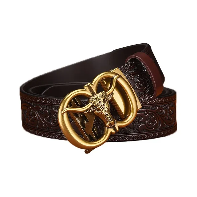JKEM Cow Split Leather Belts Men's 3.5cm-3