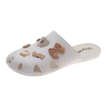 Meter Half Covered Slippers Summer Anti Collision Home Slip Resistant Soft Sole Students Cartoon Lazy Mules Shoes