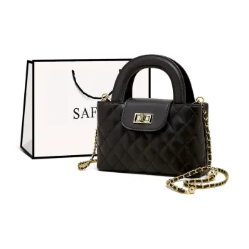 Safiya Synthetic Leather Shoulder Bag, Crossbody Bag, Handbag Medium Size Women's Black