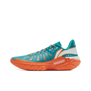 LiNing Jie Ao 2 Cushioning Anti Slip And Wear Resistant Rebound Low Top Outdoor Basketball Shoes Men's Cyan Orange