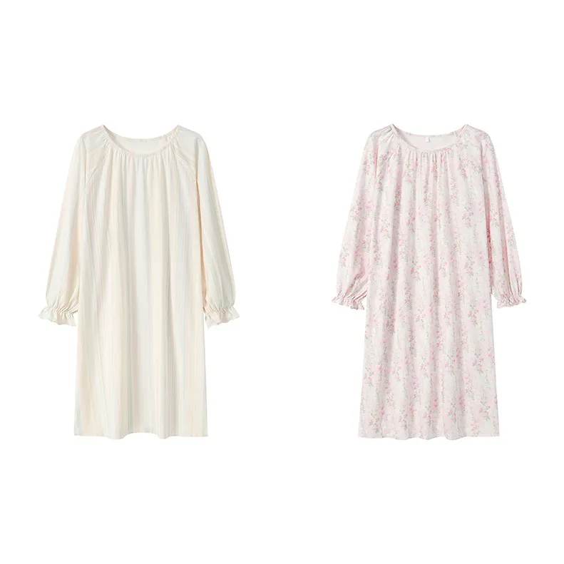 Herbal Primer Nightgown Women's Combo Set-56