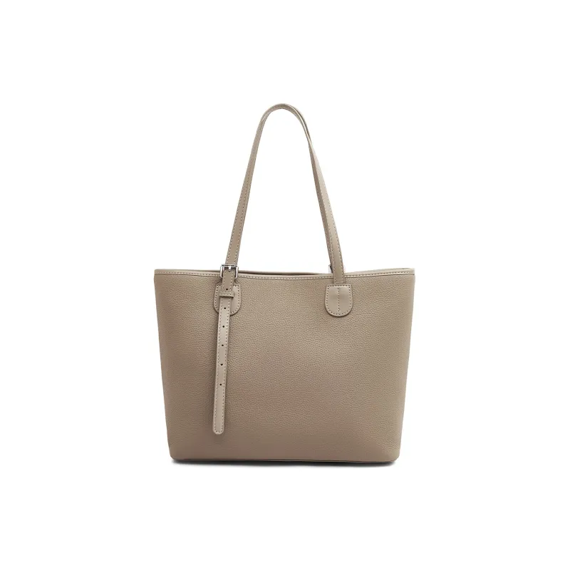 Old Man's Head Top Grain Cow Leather Shoulder Bag Regular Women's Black/Elephant Grey/Caramel-8