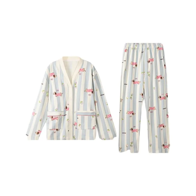 ZAO FU NIAO Pajama Set Women's Celestial Blue-0
