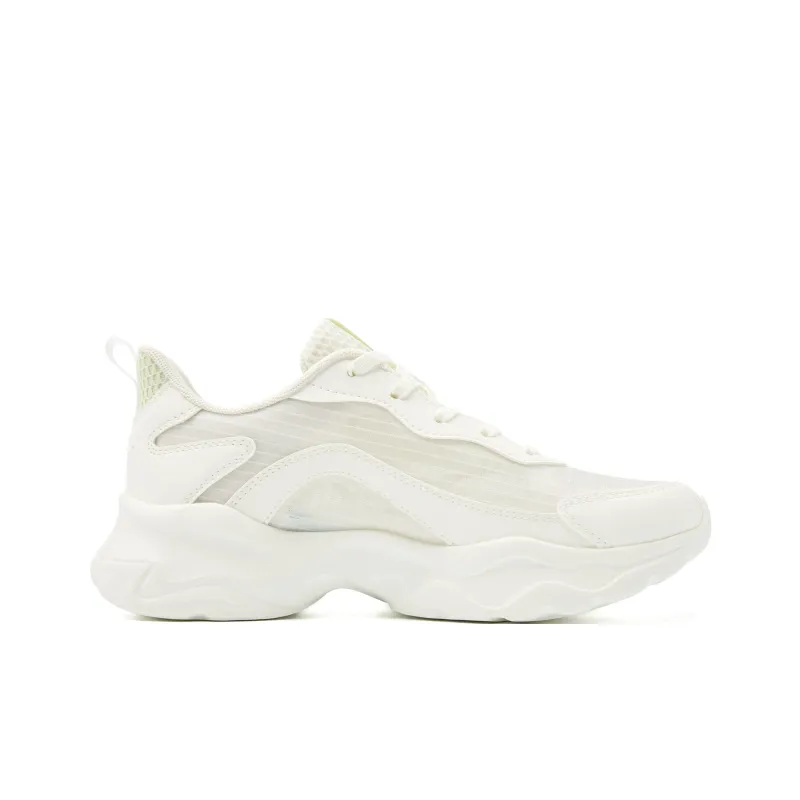 QIAODAN Anti Slip Wear Resistant Low Top Casual Shoes Women's White Green-1