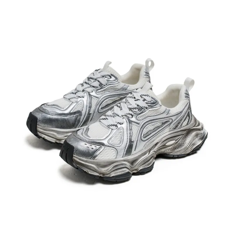 HACKBUTEER Cushioning Anti Slip Wear Resistant Breathable Height Increasing Low Top Chunky Sneakers Men's-11