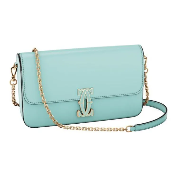 CARTIER C De Cartier Collection Calfskin Crossbody Bag Shoulder Bag Mini Women's Mint Green-1
