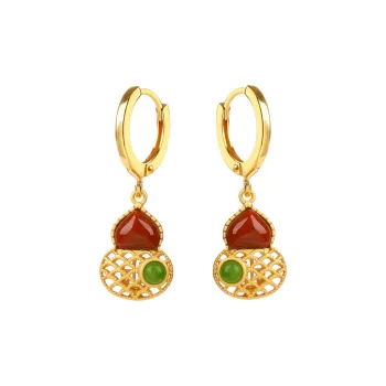 Mrs. Song Agate Jade Earrings Women's