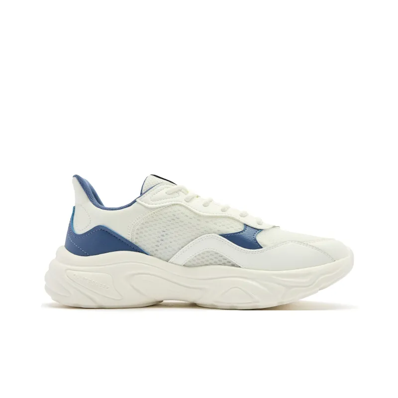 QIAODAN Abrasion Resistant Slip Resistant Low Top Casual Shoes Men's White Blue-1