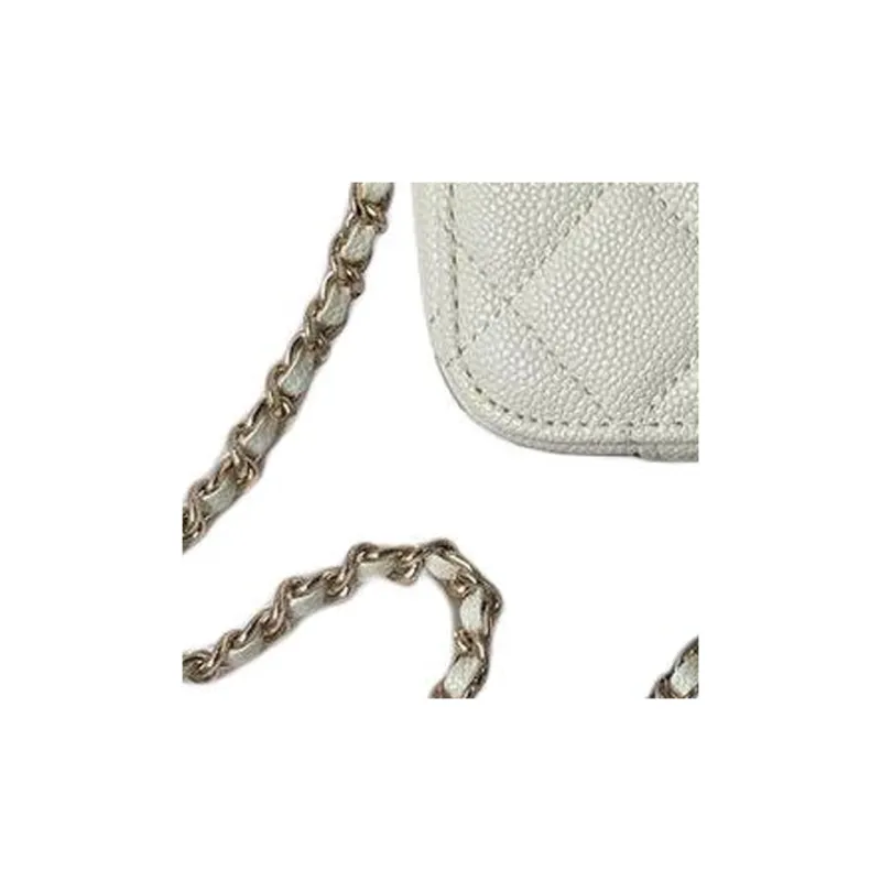CHANEL Grained Calfskin Box Bag Camera Bag Shoulder Bag Crossbody Bag Mini Women's White-3