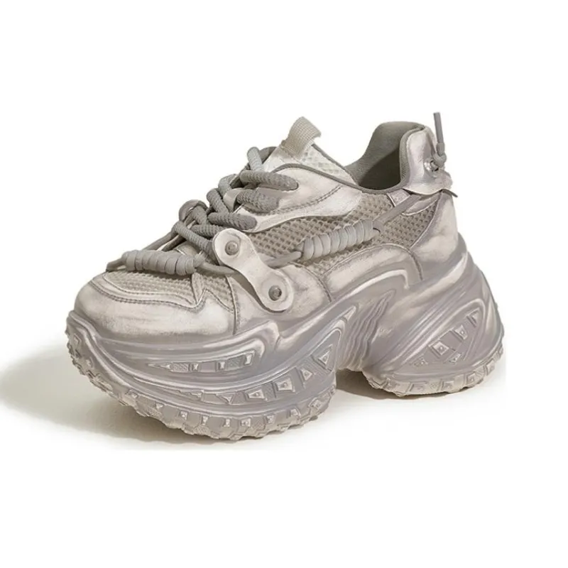 Ruomini Anti Slip And Wear Resistant Height Increasing Low Top Chunky Sneakers Women's-3