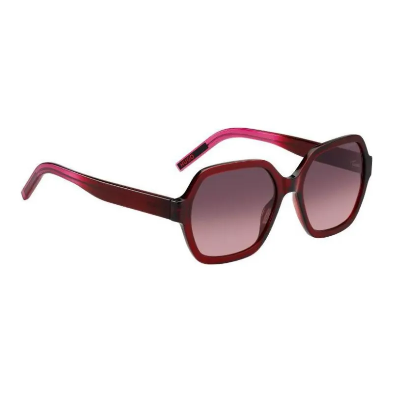 HUGO BOSS Irregular Shape Sunglasses Women's Red Brown-2