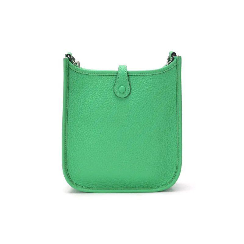 HERMES Evelyne Leather Crossbody Bag Shoulder Bag Unisex Green-2