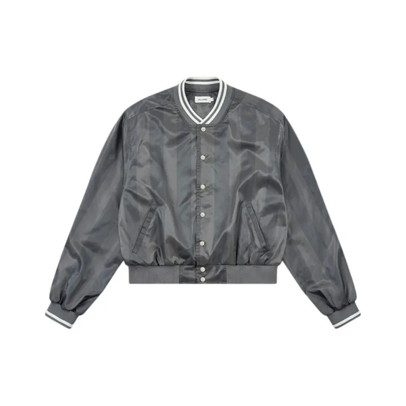 GOOD BAI SS25 Baseball Jacket Men's Gray Stripes-0