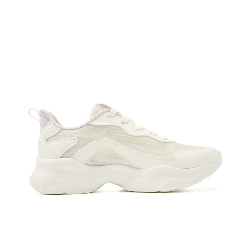 QIAODAN Anti Slip Wear Resistant Low Top Casual Shoes Women's Beige Purple-1