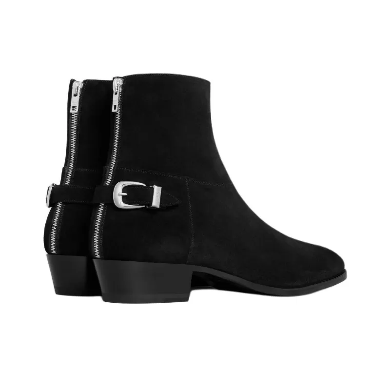 CELINE Drugstore Ankle Boots 4cm Men's Black-3