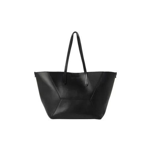 Brunello Cucinelli Genuine Leather Tote Bag Shopping Bag Shoulder Bags Large Size Women's Black
