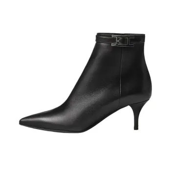 HERMES Blanche Ankle Boots 6cm Women's Black