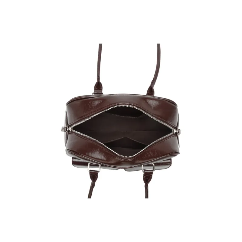 SEPTWOLVES PU Shoulder Bag Large Size Women's Black/White/Brown/Blue/Burgundy-12