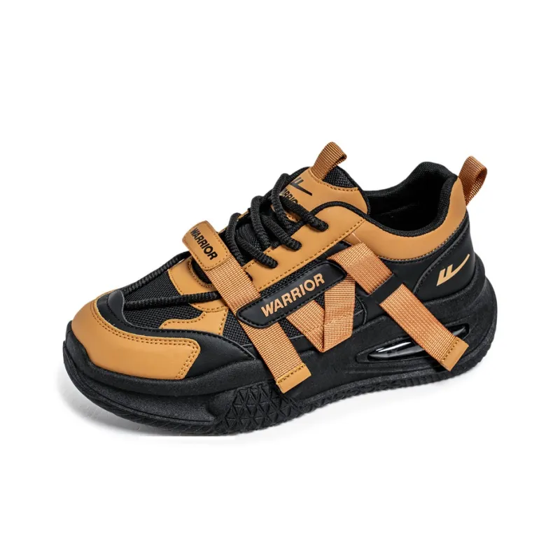 Warrior Shock Absorbers With Slip Resistant And Abrasion Resistant Properties Low Top Chunky Sneakers Men's Brown Black-1