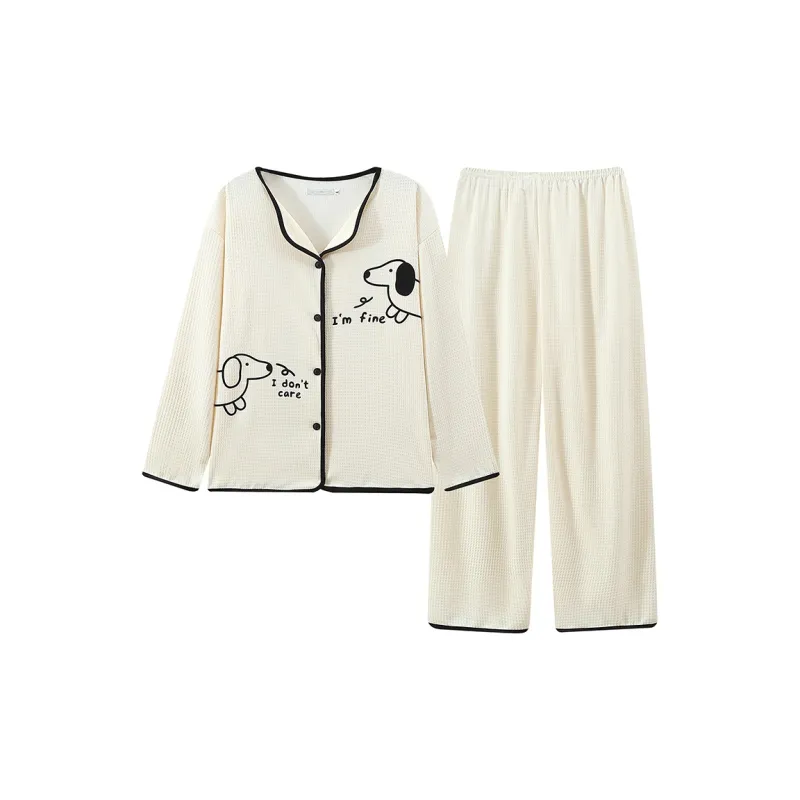 YUZHAOLIN Pajama Set Women's Apricot-0