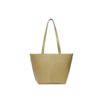 Vanessa Bruno Cow Leather Tote Bag, Shopping Bag, Shoulder Bag Trumpets Women's Olive Green