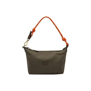MIU MIU Textile Materials Shoulder Bag Women's Moss Green