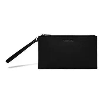 MICHAEL KORS Jet Set Travel Leather Clutch Women's Black