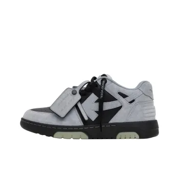 OFF WHITE Out Of Office Ooo Low Tops Light Gray Black Suede