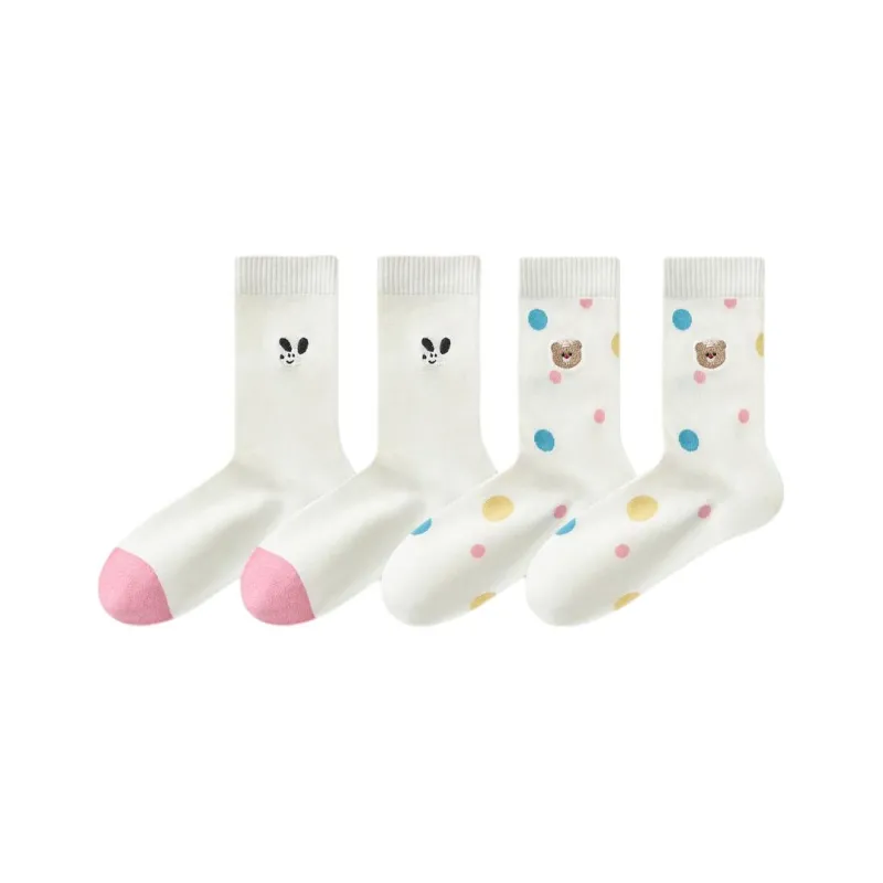 Temooues Mid Calf Socks Women's Combo Set-9