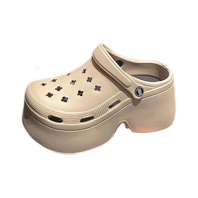 NAIHUO Platform Clogs For Women's Summer Wear, Slip Resistant Beach Height Increasing EVA Closed Toe Slippers-14