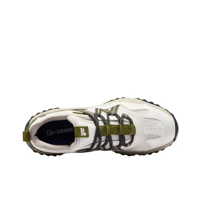 FILA FUSION FREEROAM Hiking Shoes Breathable Lightweight Low Top Casual Shoes Men's Beige Green-2