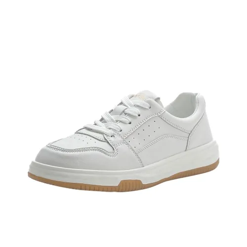 Lycakington Slip Resistant Low Top Skateboard Shoes Unisex White