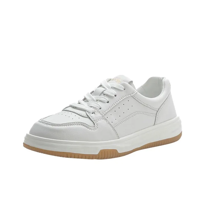Lycakington Slip Resistant Low Top Skateboard Shoes Unisex White-0