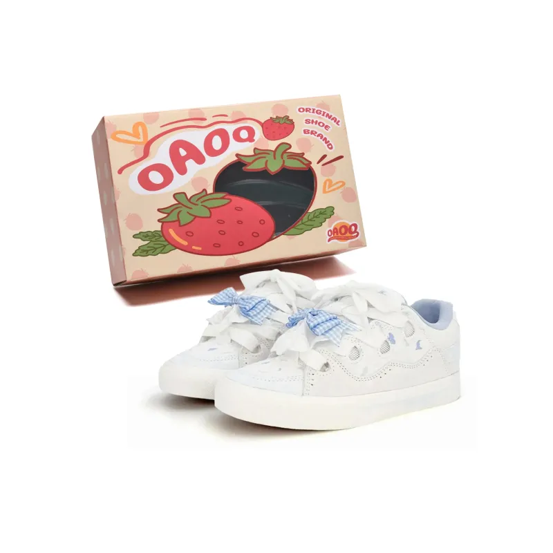 OAOQ Anti-Slip Wear-Resistant Breathable Lightweight Cushioning Low-Top Skateboard Shoes Women's White Green-13