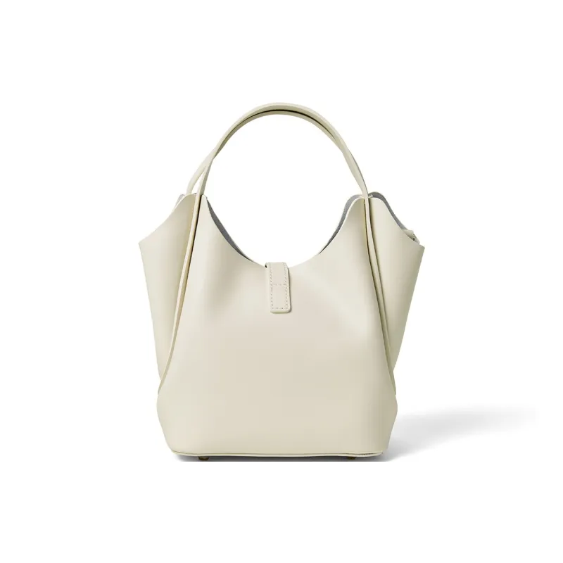 ROBERTA DI CAMERINO Cow Split Leather, Leather Handbag Regular Women's Ecru/Black/Olive Green-3