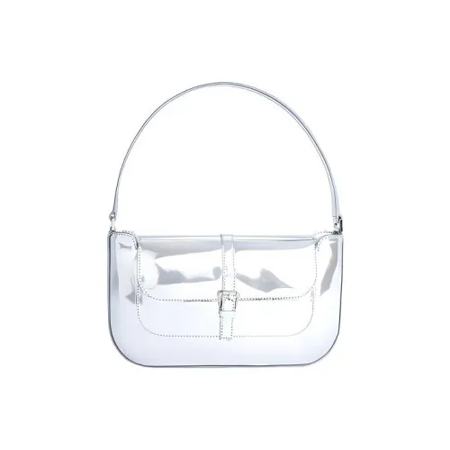 By Far Miranda Leather Detail Shoulder Bag Handbag Shoulder Bag Women's Silver
