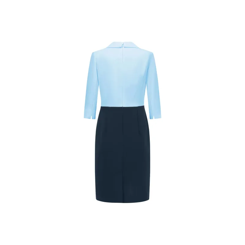 ONE SHALLOW 3/4 Sleeved Dress Women's Navy Blue-1