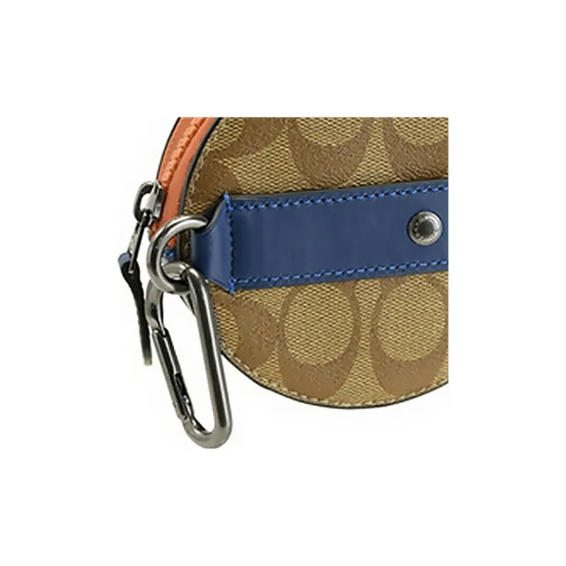 COACH Hybrid Cow Leather Coin Purse Men's Brown & Blue-3