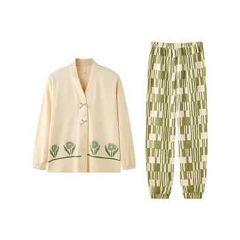 ZAO FU NIAO Pajama Set Women's Matcha Green